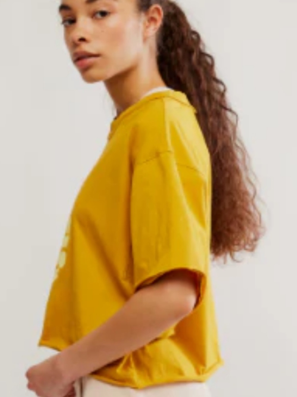 FP Movement by Free People Mustard Yellow Graphic Crew Tee - Picture 2 of 9
